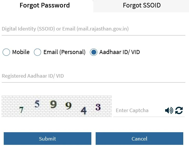 SSO ID Password Recover