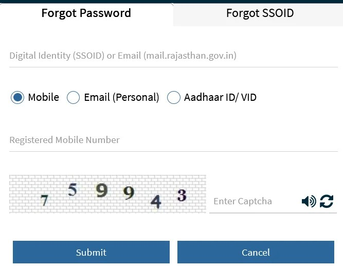 SSO ID Password Recover